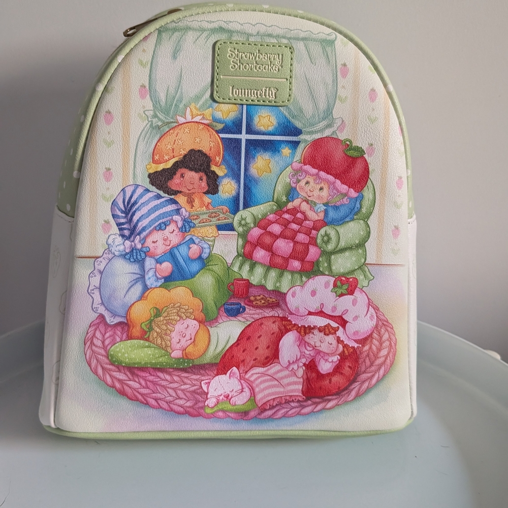 Loungefly Strawberry Shortcake Slumber Party Mini Backpack  and wallet - Picture 3 of 9